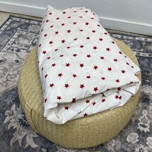 POTTERY BARN KIDS RED STARS ORGANIC COTTON, FULL SIZE FITTED SHEET ONLY